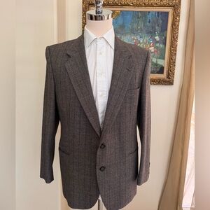 Yves Saint Laurent Made in France Vintage Subtle Check Wool Tweed Jacket Size 40